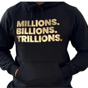 Gold Text Black Hoodie